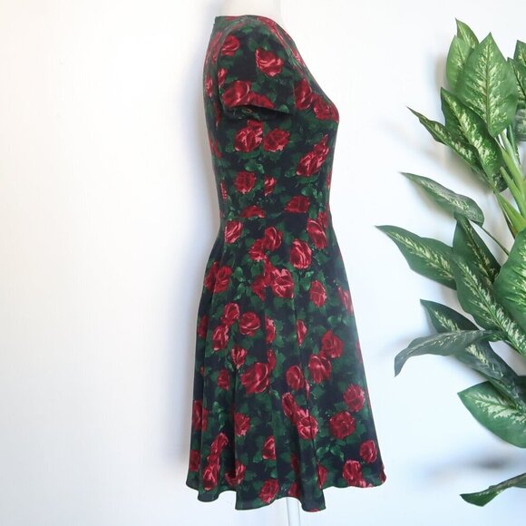 Brooks Brothers 100% Silk Floral Print Fit & Flare Short Sleeve Mini Dress 0 - Picture 7 of 12